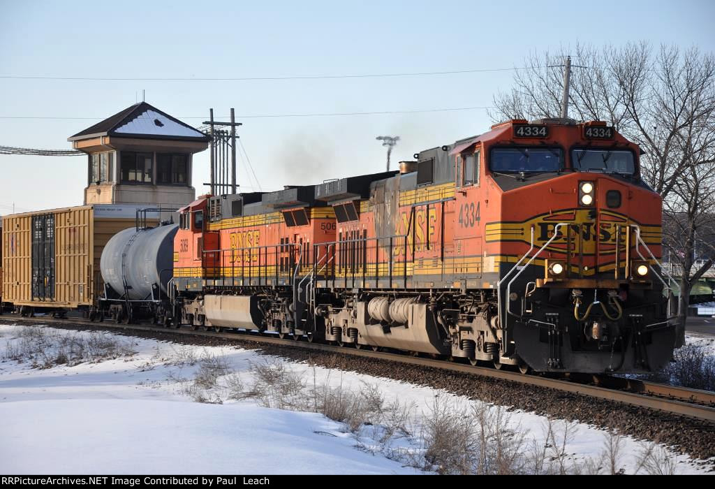 Eastbound manifest comes off the bridge